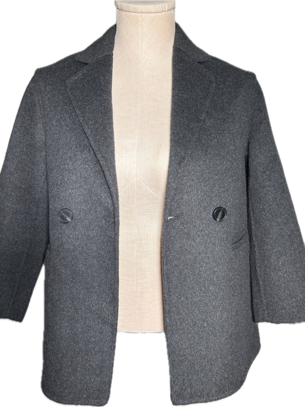 Zara Kids Charcoal Gray Double Breasted Blazer Jacket Size 8-9 (130 cm)